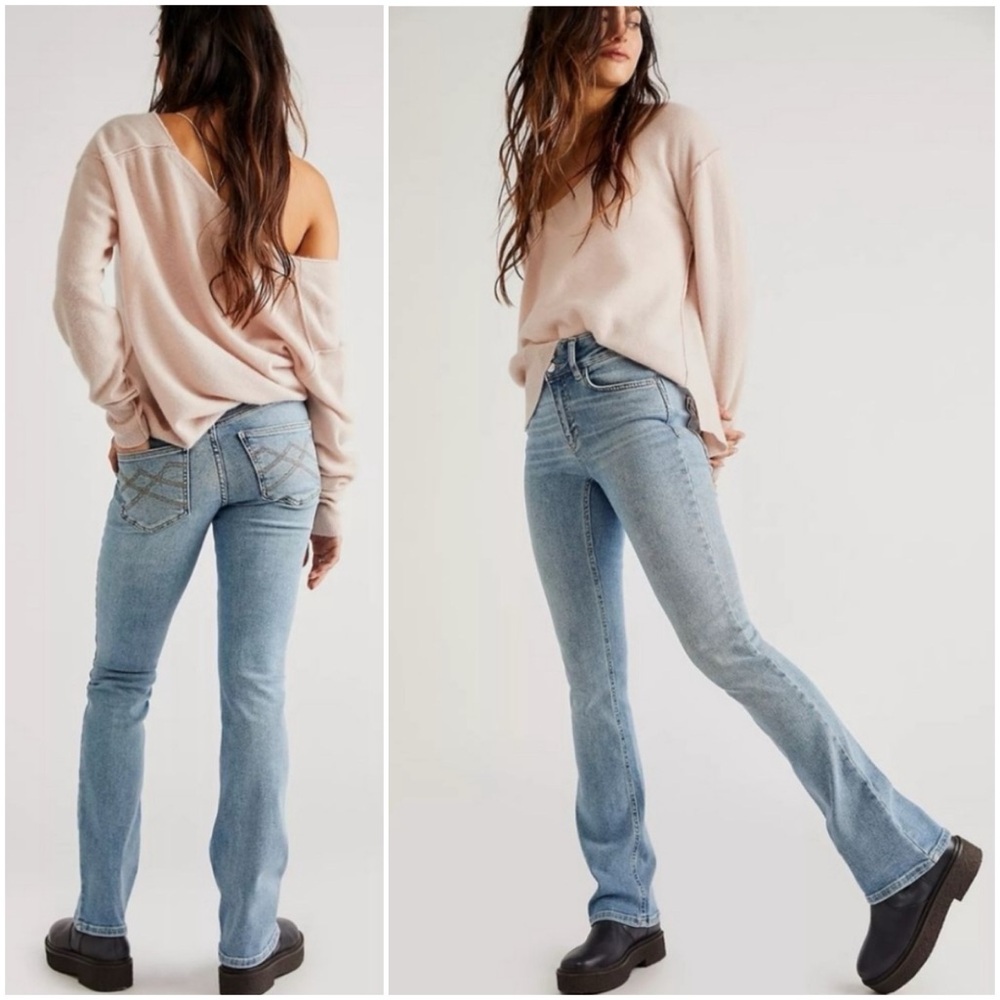 Free People We the Free Shayla Skinny Flare Jeans size 26 - Picture 2 of 15